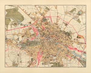 ベルリンの地図、CLケラーによって印刷、ベルリン、1890